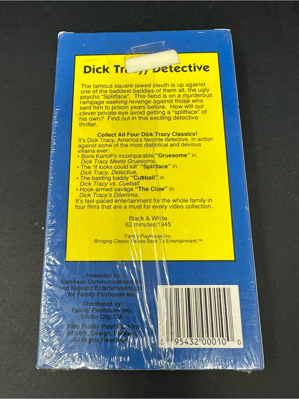 NEW Dick Tracy, Detective VHS Tape Sealed Morgan Conway Anne Jeffreys 1989 A10 - Picture 2 of 3